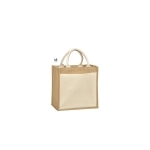 Sac cabas jute et coton L 30 x H 30 x P 19 cm