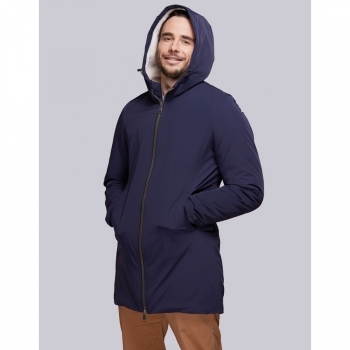 Parka longue intérieur sherpa, zip contrasté