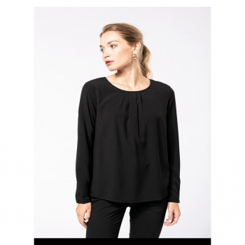 Blouse crêpe manches longues femme 85 g/m²